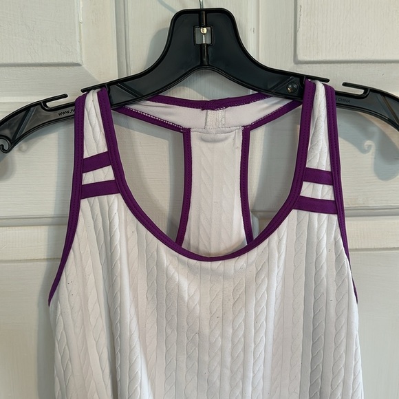 Wimbledon white and purple tank size P - Picture 2 of 4